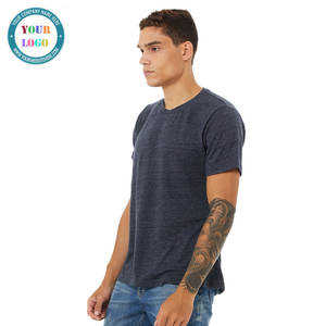 T-shirt en coton uni pour homme, été, fitness, col rond, manches courtes, coupe ajustée, t-shirt de musculation, t-shirt d'entraînement - Product Image 2