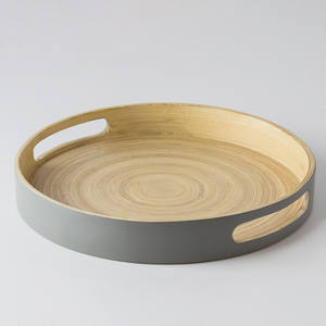 Plateau alimentaire polyvalent en bambou filé artisanal naturel en fibre de bobine plateau de fruits secs et de noix de la meilleure qualité - Product Image 1