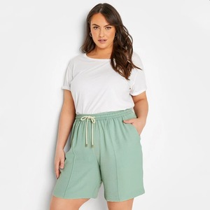 Short d'été 100% coton pour femmes de qualité supérieure décontracté taille haute respirant conception unie avec décoration élégante en fourrure d'arc personnalisable - Product Image 4