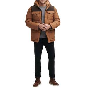 Chaqueta acolchada ligera para hombre abrigo de invierno cálido resistente al agua con cremallera y capucha tela de lona para uso en exteriores - Product Image 6
