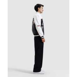 Blouson de motard en cuir véritable de vachette automne, taille XS, réversible, zippé, style sportif, patchwork, avec doublure en fausse fourrure et aspect peau de mouton - Product Image 6