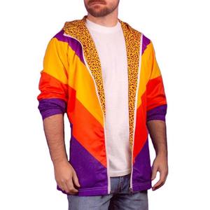 Veste décontractée pour homme de style vintage à capuche respirante personnalisée rose turquoise violet orange inspirée du style de la rue - Product Image 6