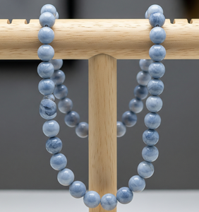 High Quality 18-Inch Silver 925 Necklace for Women Trendy Freshwater Fashion Hand Knotted Design Natural <b>Aquamarine</b> Stone Beads - Product Image 3