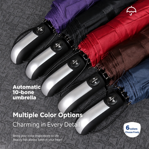 Wholesale Automatic Open 10m/s <b>Windproof</b> Three-Folding <b>Umbrella</b> Black Coating Custom Logo Printing Modern Design Plastic Handle - Product Image 3