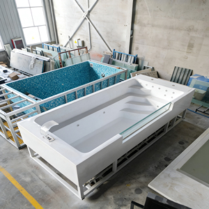 สระว่ายน้ำสำเร็จรูปสำหรับเด็ก ดีไซน์ใหม่ ขนาด 15 ฟุต พร้อมสปา ขายในราคาที่ดีที่สุด สระว่ายน้ำไฟเบอร์กลาส - Product Image 4