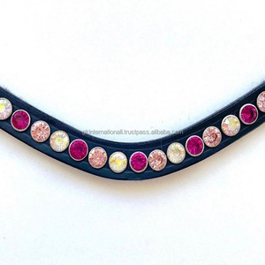Correas de cuero de canal vacío para cordel de caballo, fabricantes al por mayor con Stellux, piedras coloridas ostentosas - Product Image 2