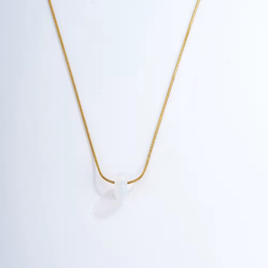 925 <b>Silver</b> Big Hole Opalite <b>Beads</b> Gemstone Necklace - 18 Inch <b>Beads</b> Necklace - Wholesale Necklaces - Product Image 1