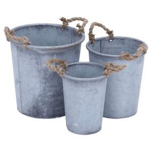 Wholesale Large Galvanized Zinc Garden Tub Metal Plant Pot with Iron Handles <b>Weatherproof</b> <b>Outdoor</b> Flower Container for Nursery - Product Image 3