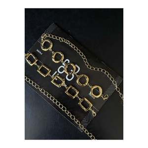 2-Piece Square Ring Detailed Women's Waist <b>Chain</b> Waist <b>Belt</b>, Dress <b>Belt</b>, Skirt <b>Belt</b>, Trouser <b>Belt</b> - Multicolor - Product Image 3