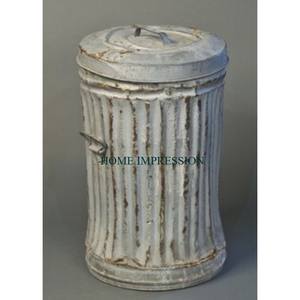 Poubelle galvanisée de finition rustique standard de haute qualité pour la maison et la cuisine Poubelle intérieure et extérieure avec couvercle - Product Image 2