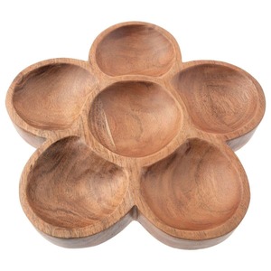 Bol de piédestal en bois de manguier naturel fabriqué à la main plateau de fruits surélevé décoratif avec base en cône pièce maîtresse en bois rustique pour la cuisine - Product Image 5