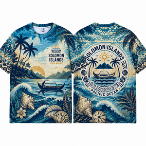 Custom Souvenir T Shirt All Over Sublimation Printed Shirt Pacific Ocean Beach Travel Island Souvenir Vacation Shirt - Product Image 3