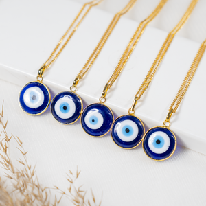 Pendentif Œil Turc Premium Tendance avec Chaîne, Pendentif en Cristal Naturel de Guérison pour la Méditation, Bijou Tendance au Meilleur Prix - Product Image 1
