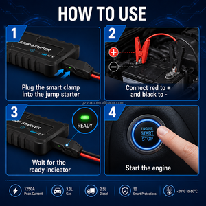 Arrancador de Baterías Portátil para Motocicletas y Camiones C1 OEM ODM, 12V 6000mAh, 300A de Arranque, 600A de Pico, con Luz de Emergencia LED - Product Image 2