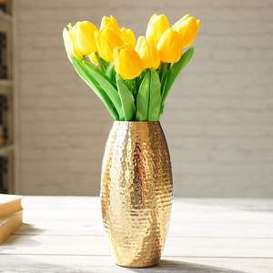 Eye-Catching Gold Finished Iron Metal Flower <b>Vase</b> <b>Cylinder</b> Shape for Home Dining Table Decoration Flower Arrangement <b>Vases</b> - Product Image 6