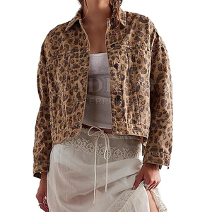 Online Sale Breathable Casual <b>Women's</b> Cotton Solid Knitted Jeans <b>Jacket</b> Private Label for Winter Outdoor Use Exclusive Print - Product Image 1