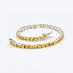 Pulsera de Tenis de Doble Capa con Citrino Clásico de Lujo en Plata de Ley 925 para Regalos, Precio al por Mayor en India - Product Image 4