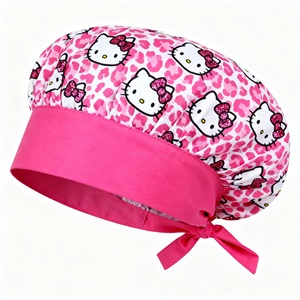 Beautiful OEM100% Cotton Scrub Cap For Women Men Surgical Scrubs Hats Medical Nurse Doctor Head Digital Printing Dentist Caps - Product Image 3