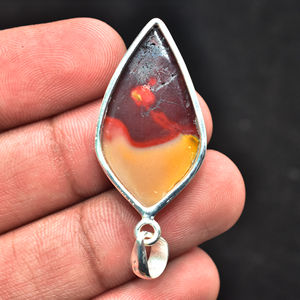 Pendentif Naturel Rouge Mookaite Jaspe Véritable Argent Sterling Fait Main Élégant Pendentif en Pierre Précieuse - Product Image 5