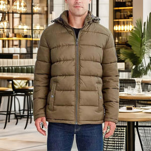 Vente en gros de vestes d'hiver pour hommes 2025 High Street Style Manteau bouffant à capuche Logo personnalisé Fermeture à glissière Personnalisable Bubble Design - Product Image 2