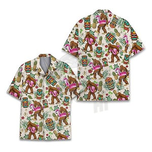 เสื้อฮาวายพิมพ์ลาย sasquatch เท้าใหญ่เขตร้อนสำหรับผู้ชายและผู้หญิงในฤดูร้อน - Product Image 3