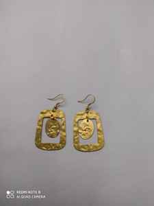 Pendientes de Latón con Diseños Antiguos, Modernos y Tradicionales - Joyería Hecha a Mano Chapada en Oro - Diseño Boho Simple de Moda - Regalo de Boda - Product Image 3
