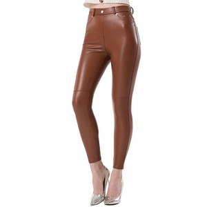 Hot Sale <b>Women</b> Leather Pants Custom Logo High Quality Made Genuine Pu Leather <b>Legging</b> Pants - Product Image 3