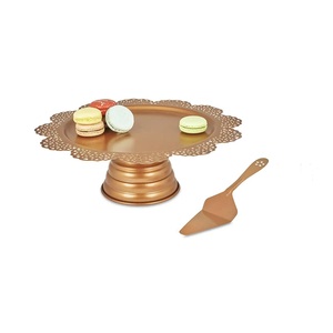 Antiguo etal olored etal Ake and tand For etal eSign esound haped Set de 2 Use Fo OME me Decoration est or Birthday arty ecor - Product Image 2