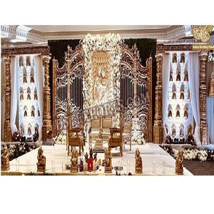 Gujarati boda Radha Krishna escenario Cum Mandap tradicional hindú boda escenario decoración boda india mejor calidad fibra etapas - Product Image 1