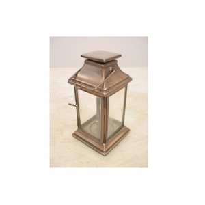 Lanterne en fer enduit de poudre noire avec bougeoir décoratif en verre lanterne suspendue pour décor de jardin intérieur extérieur - Product Image 4