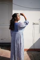 2024 automne Vintage vague imprimer tricoté longue robe femmes élégante robe de soirée à manches longues col rond découpe taille Maxi robe