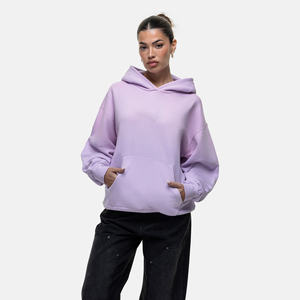 Sweat à capuche oversize pour femme, personnalisé, délavé, avec logo frontal, vintage, lilas délavé, anti-plis, respirant, pour le sport – Meilleures ventes - Product Image 3