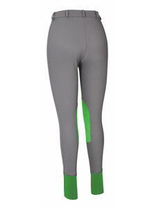 Culotte d'équitation en similicuir pour femme, haute qualité 2023, gris vert forêt, respirante, avec patch au genou, logo personnalisé OEM, équestre - Product Image 2