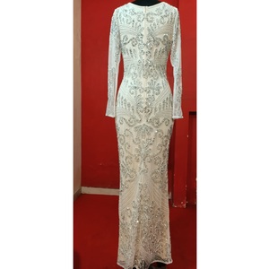white christmas dresses Elegant and Eye-catching Hand-Beaded Dress Panel with Intricate Geomet –  Ash Panjabi Pret Couture