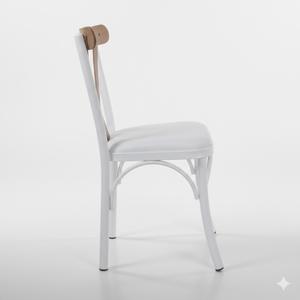 Chaise de salle à manger en bois massif KORVEX, design moderne adapté à tous les espaces, dossier en bois de style européen, pieds profilés. - Product Image 3