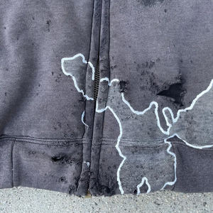 Vêtement de camouflage en détresse Sun Fade Blasted Hoodie Shotgun Doublure matelassée peinte Warmer Hoodies blanchis - Product Image 6