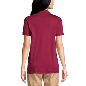 Polo personalizado de 100% algodón de alta calidad para mujer, camiseta Polo elegante de ajuste Regular de alta calidad con cuello de 3 botones para mujer - Product Image 3