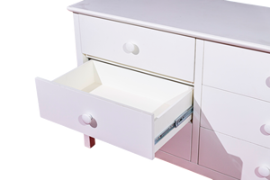 Cómoda Dakota de 6 Cajones, Diseño Moderno y Elegante en Blanco, Madera de Caucho Sólida, Ecológica y Duradera, Amplio Espacio de Almacenamiento para Apartamento o Dormitorio - Product Image 5