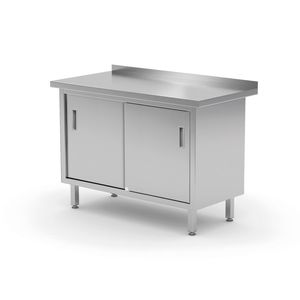 HENDI Profi Line <b>Wall</b>-<b>Mounted</b> <b>Table</b> Cabinet with Sliding Doors 1200x600x850mm <b>Kitchen</b> Storage - Product Image 1