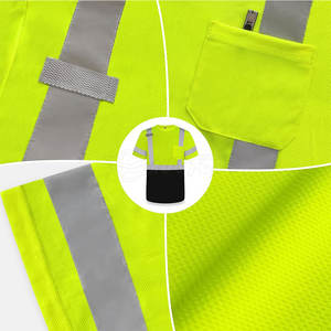 เสื้อยืดแขนสั้นความปลอดภัยเสื้อทำงาน Hi VIS ระบายอากาศได้ดี - Product Image 2