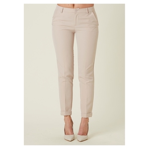Pantalones ajustados italianos a medida para todas las estaciones Bistretch para mujer con bolsillos Botón de pierna recta Cremallera Frontside Diferentes colores - Product Image 2