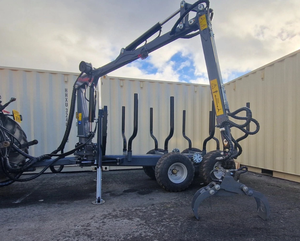 Low Impact 3Ton Forestryy Timberr Forwarding Trailer With 4 2 mtr Crane and <b>Grab</b> for sale - Product Image 1