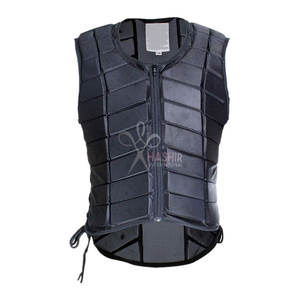 Chaleco de Seguridad Ecuestre, Unisex, Negro, con Cremallera, Protector de Equitación, Ligero, Acolchado de Poliéster y PU Resistente a Impactos - Product Image 1