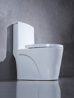 Toilette Monobloc Moderne et Luxueuse en Céramique avec Chasse Double Flux à Évacuation Directe, pour Hôtels et Sanitaires, avec Vidange à Siphon en P