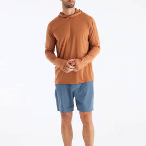 Sudadera con capucha de pesca con tinte de corbata ligera personalizada al por mayor 100% algodón impermeable 4 vías estiramiento transpirable protección UV al aire libre hombres - Product Image 1