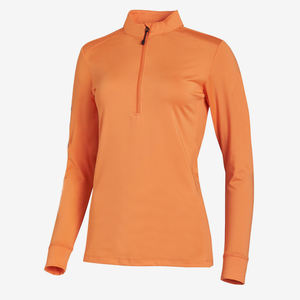 Camisas ecuestres personalizadas de manga larga con media cremallera para mujer, camisetas ligeras hechas en fábrica con capa base de equitación OEM de alta calidad - Product Image 4