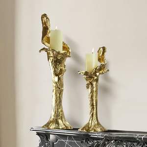 Vintage style metal <b>candle</b> <b>holder</b> with scrollwork accents and elegant structure ideal for romantic <b>dinner</b> or holiday decor - Product Image 5