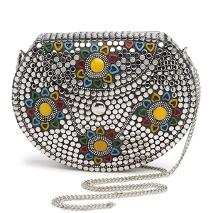 Bolso de mano con caja de mosaico, monedero hecho a mano, incrustaciones de piedra étnica india, regalo nupcial, fiesta, uso nocturno, embrague de boda - Product Image 1