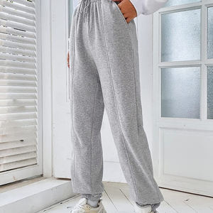 กางเกงวอร์มลำลองเอวสูงสำหรับผู้หญิงกางเกงจ็อกเกอร์สีพื้นแบบผูกเชือกสำหรับตกแต่งทาสีด้านหน้า - Product Image 5