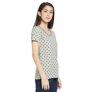 Precio al por mayor cuello en V de moda de las mujeres camisetas de diseño personalizado impreso cómodo elegante Casual Slim Fit camiseta para las mujeres - Product Image 2